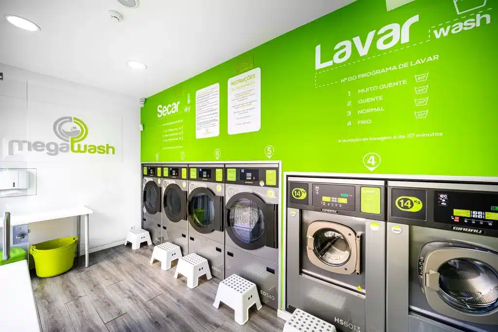 máquinas girbau na lavandaria megawash